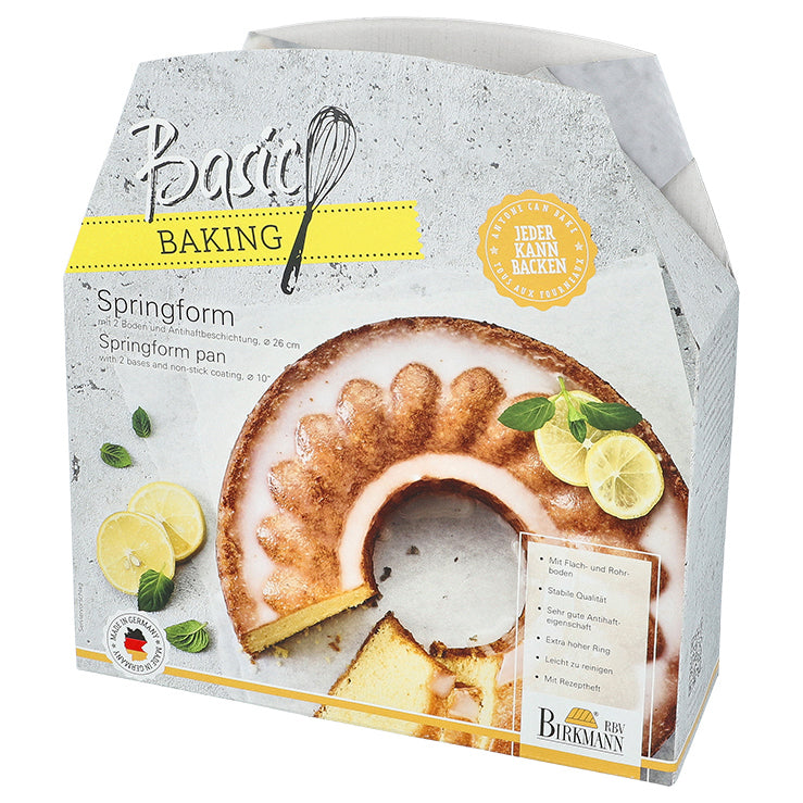 RBV Birkmann Springform 24 Cm Mit 2 Böden – Flach- Und Rohrboden Für Perfekte Kuchen & Torten