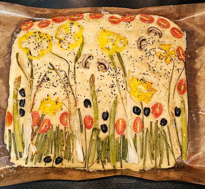 Bunte Garten-Focaccia