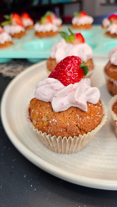 Leckere Erdbeer-Cupcakes