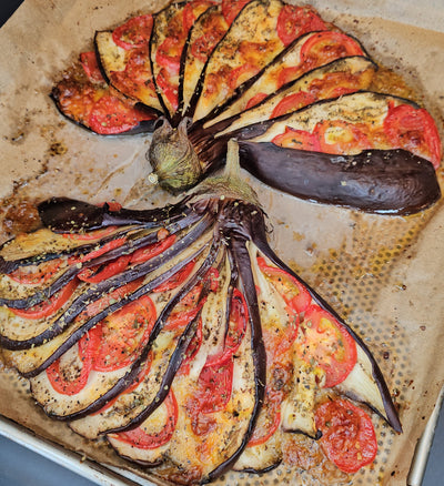 Mediterrane Fächer-Auberginen