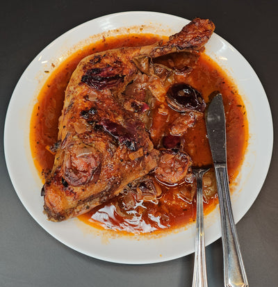 Hähnchenschlegel mit Zwetschgensoße