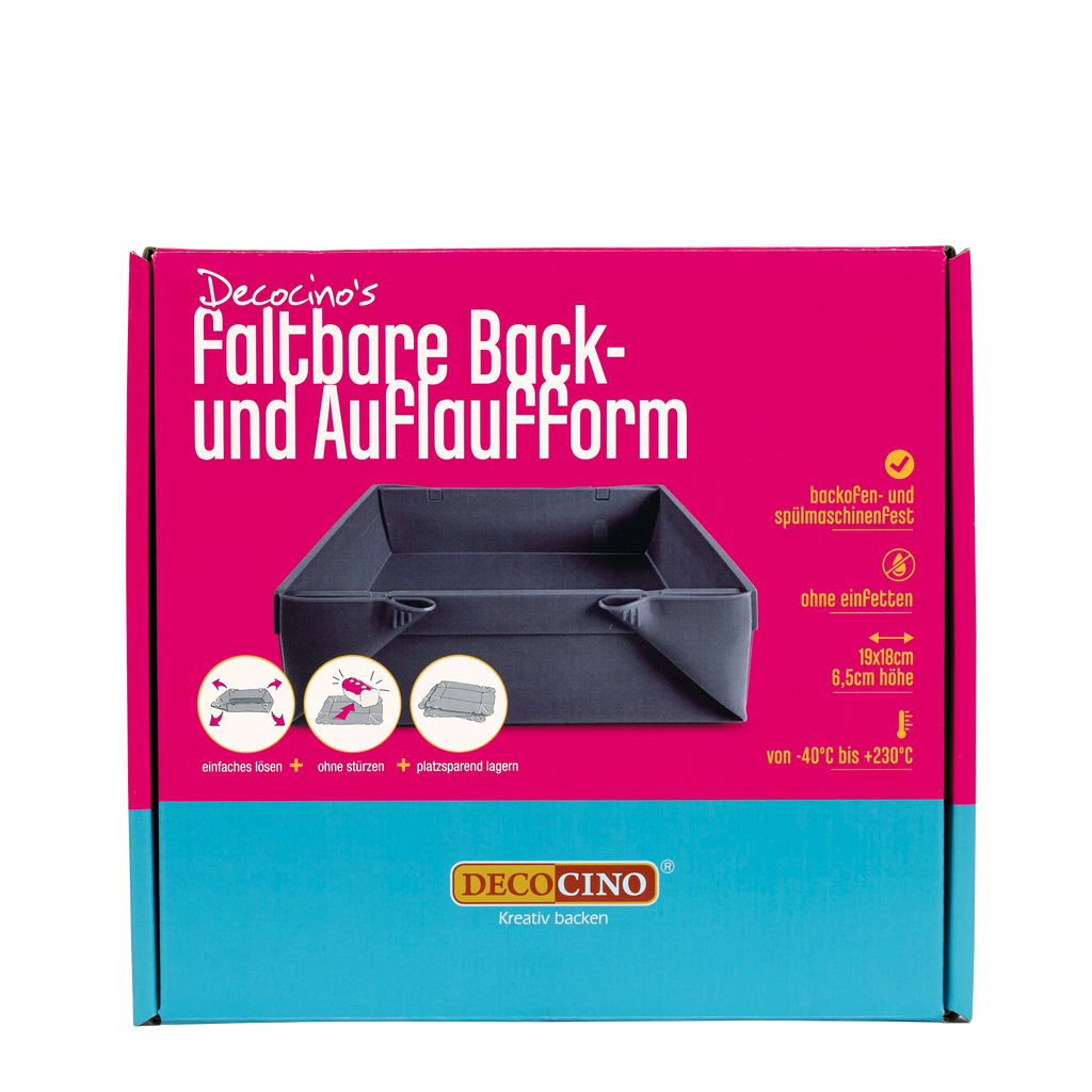 Faltbare Back- und Auflaufform 19x18x6,5cm