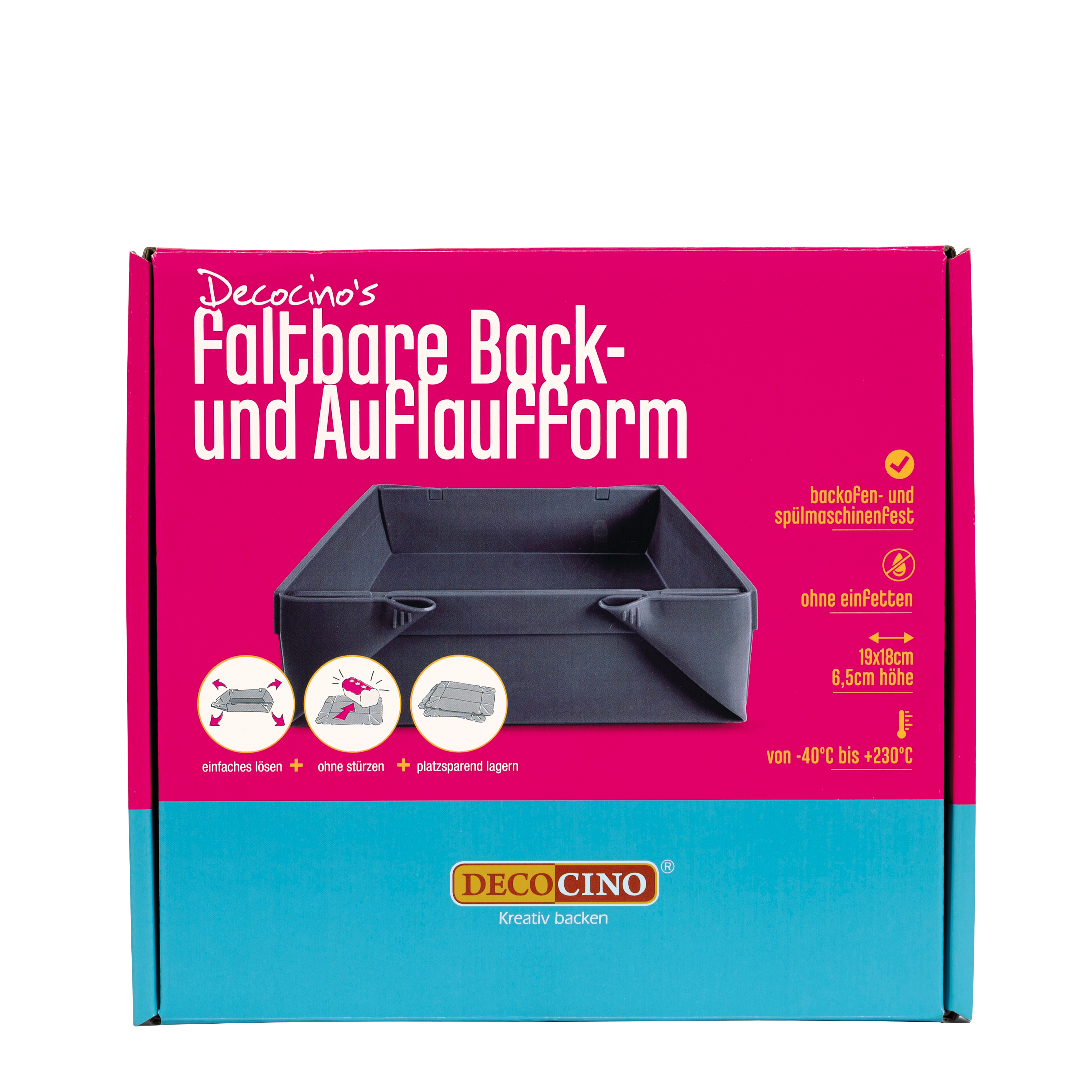 Faltbare Back- und Auflaufform 19x18x6,5cm