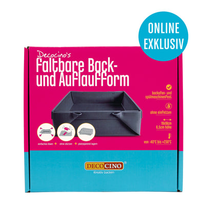 SET Faltbare Kastenbackform 23x10x6cm und Back- und Auflaufform 19x18x6,5 cm