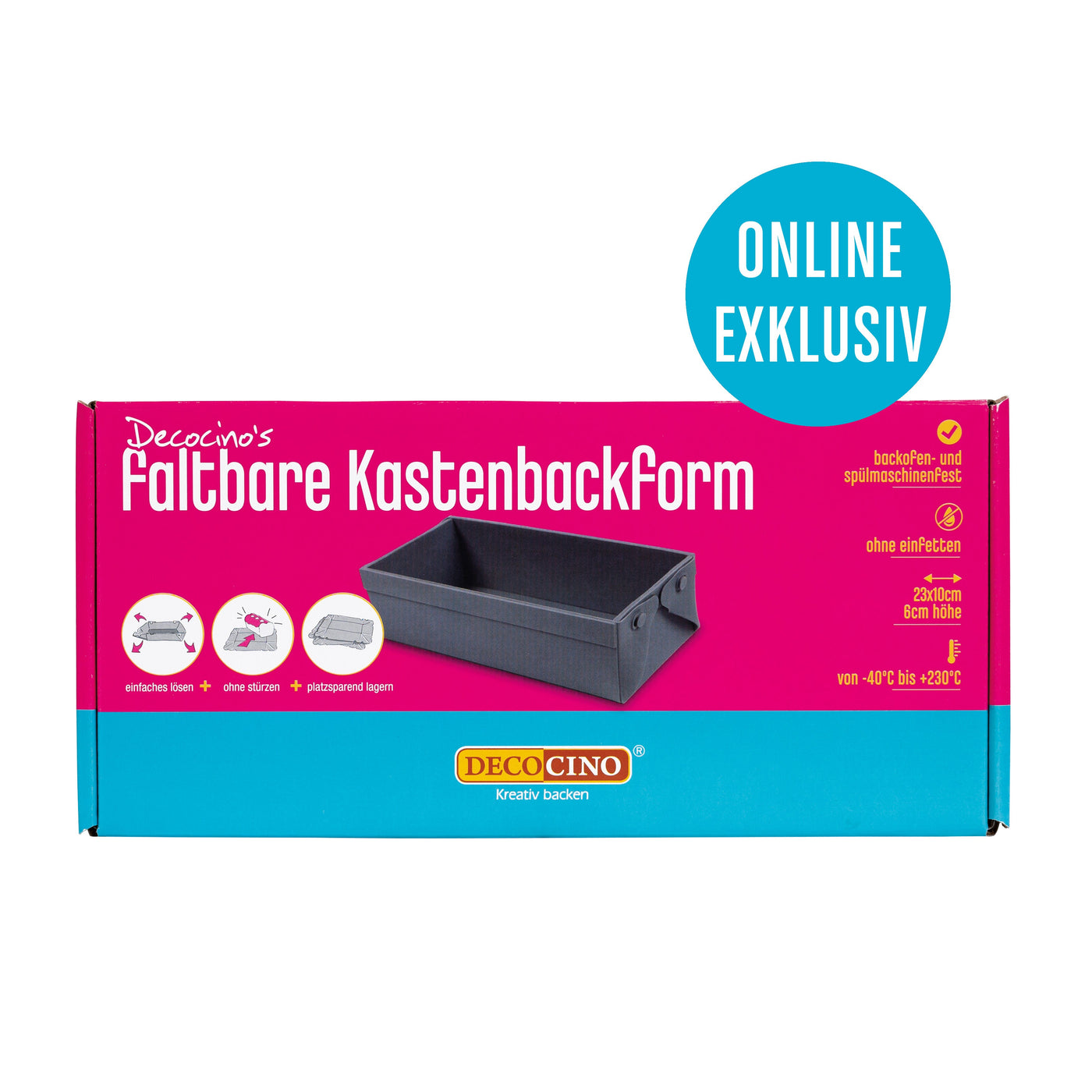 SET Faltbare Kastenbackform 23x10x6cm und Back- und Auflaufform 19x18x6,5 cm