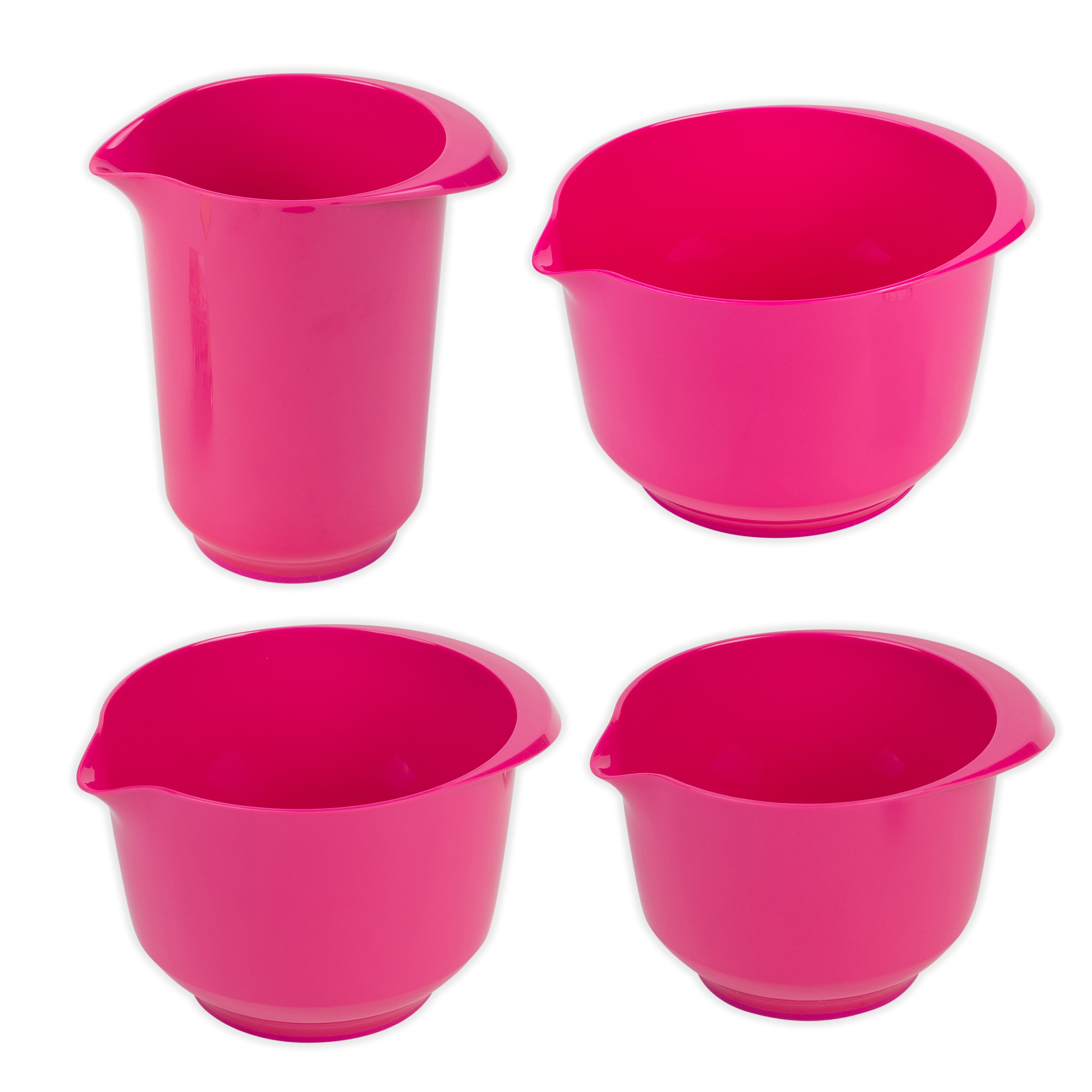 SET electric pink: Rühr- und Servierbecher (1,0l + 1,5l + 2,0l + 4,0l)
