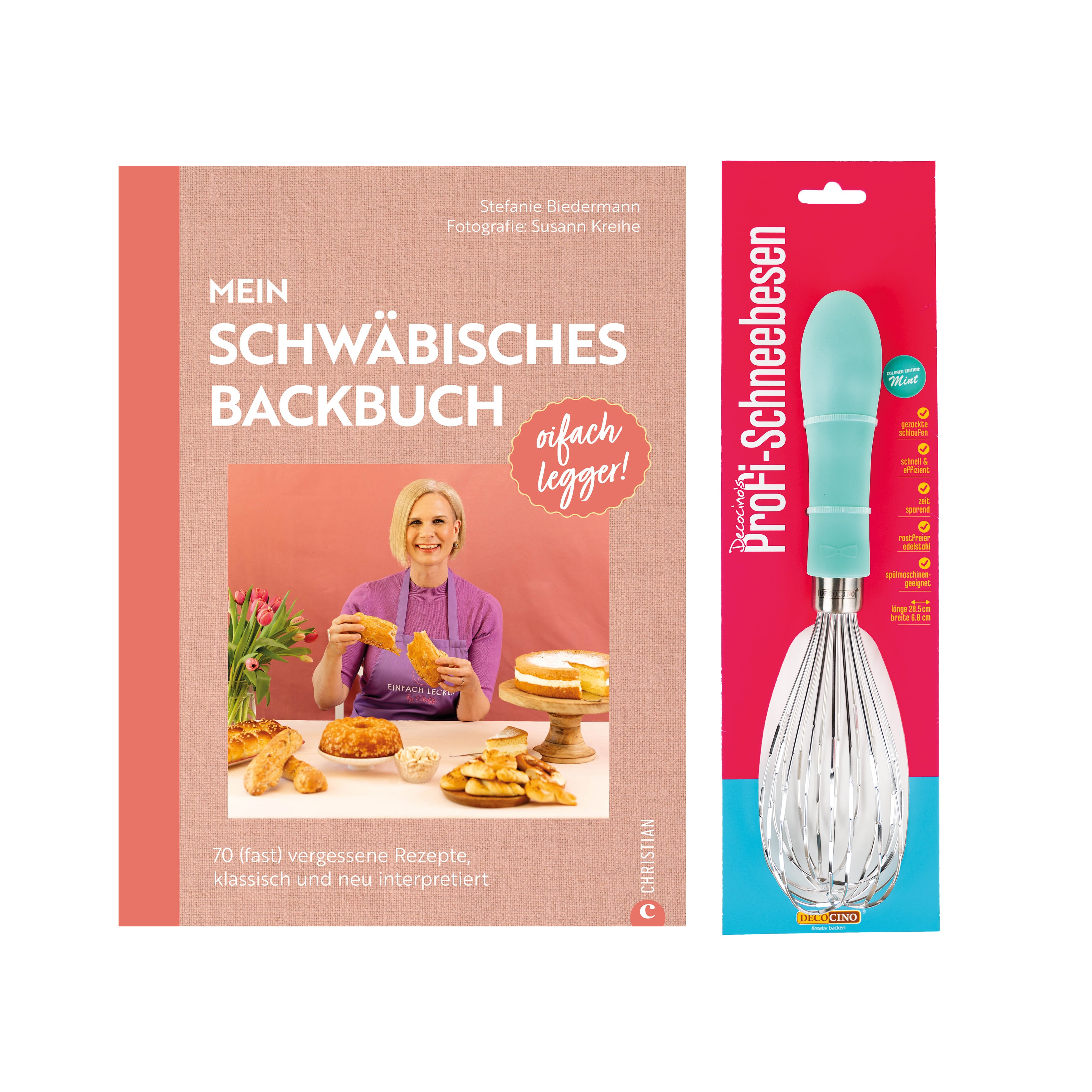 Oifach legger Back-Set 2: Backbuch + Schneebesen groß