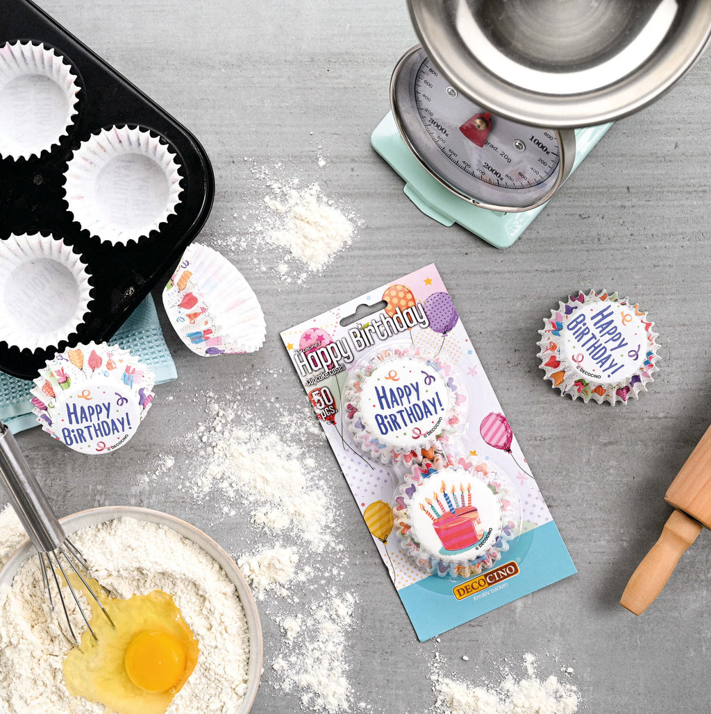 Muffinförmchen Happy Birthday (50 Stück)
