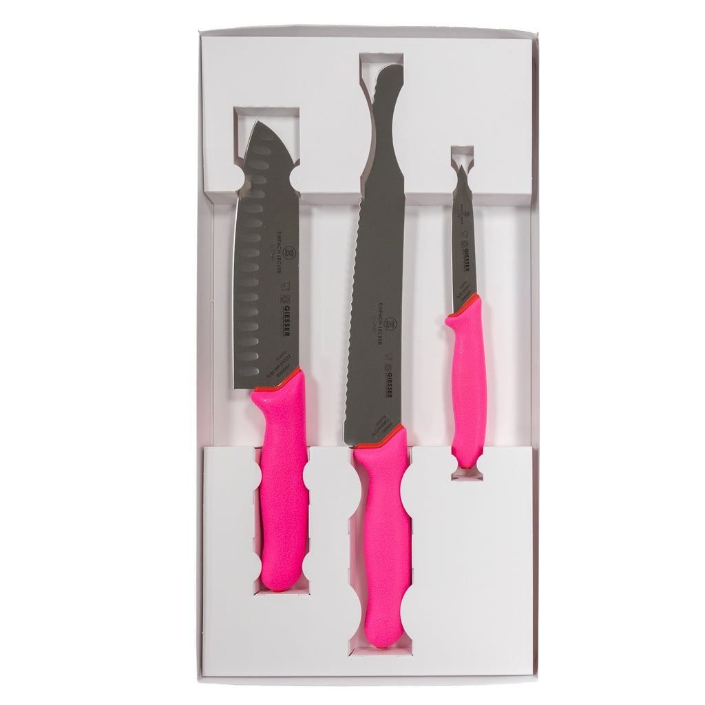 Einfach Lecker by Steffi PrimeLine Kochmesser Set 3tlg. pink