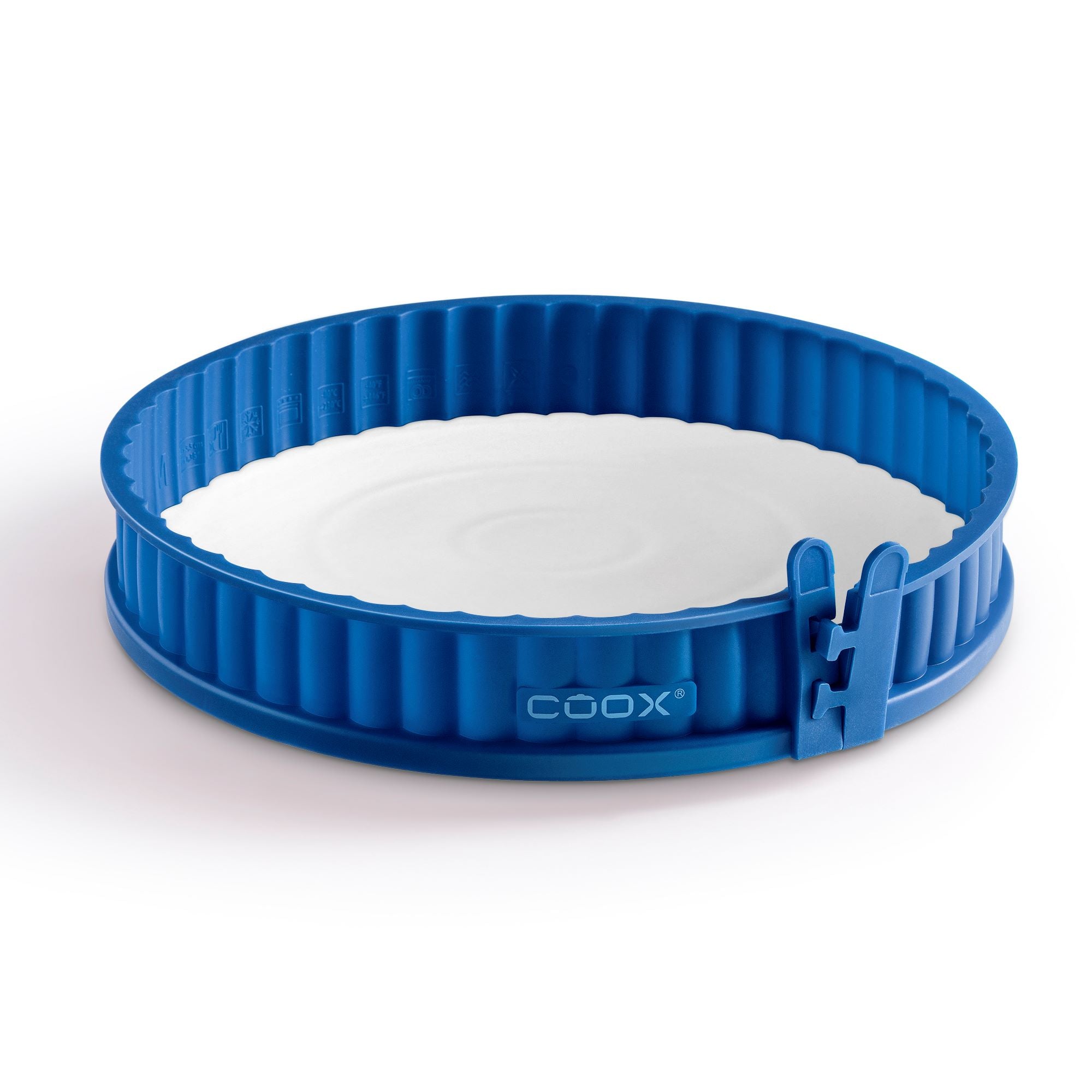 Quicheform mit Silikonring und Porzellanboden blau (Ø 26cm)